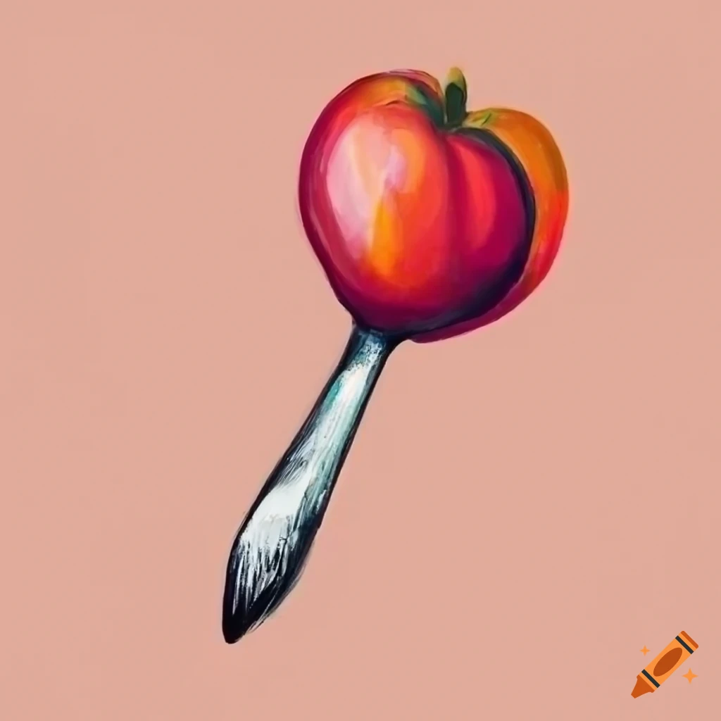 Paintbrush drawing peach on Craiyon