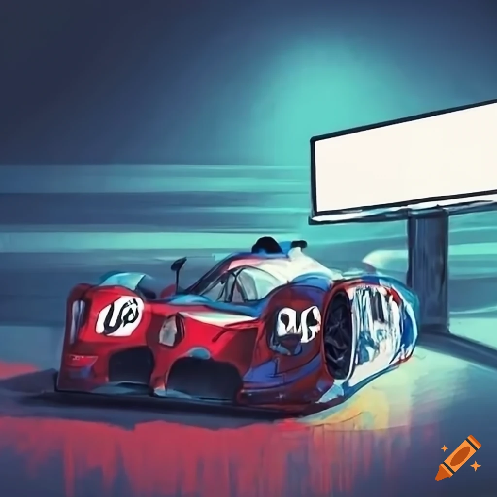 Lemans racing cars modern billboard