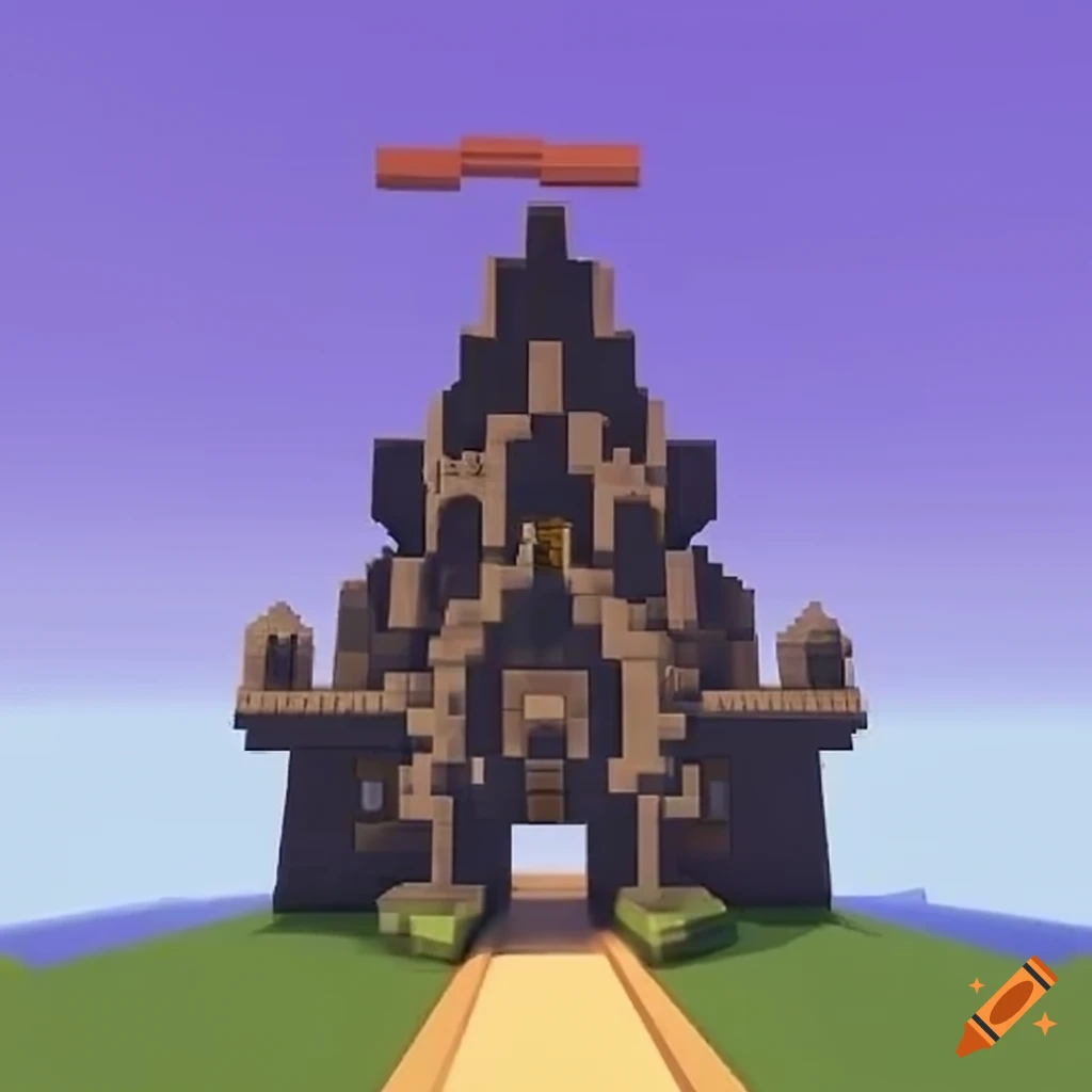 Premium AI Image  small evil castle minecraft