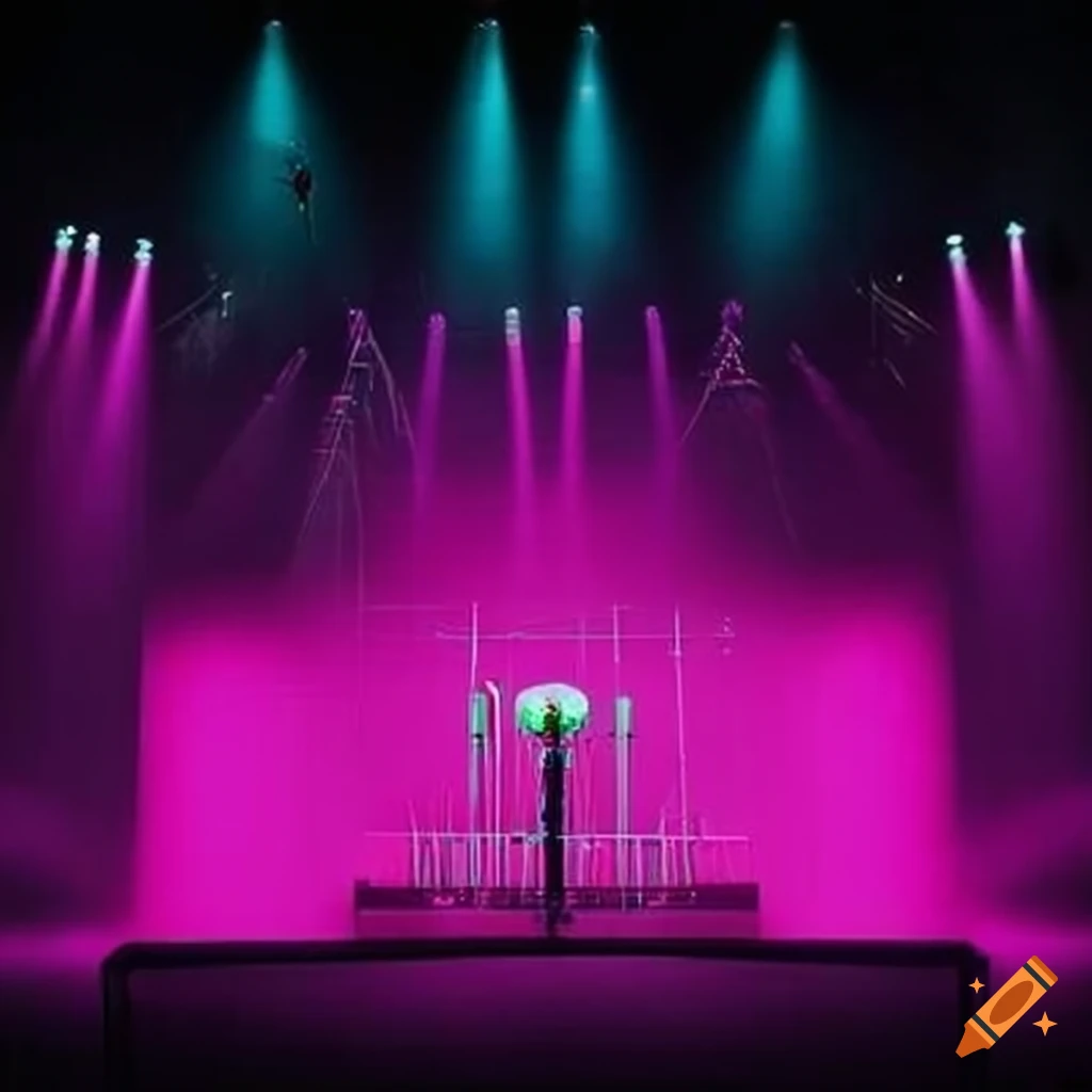 Pink Stage With Mic Ready For A Performance pink-stage-with-mic-ready-for-a-performance