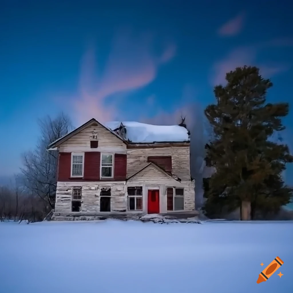 The old farm house in south ogden utah in the winter in northern utah