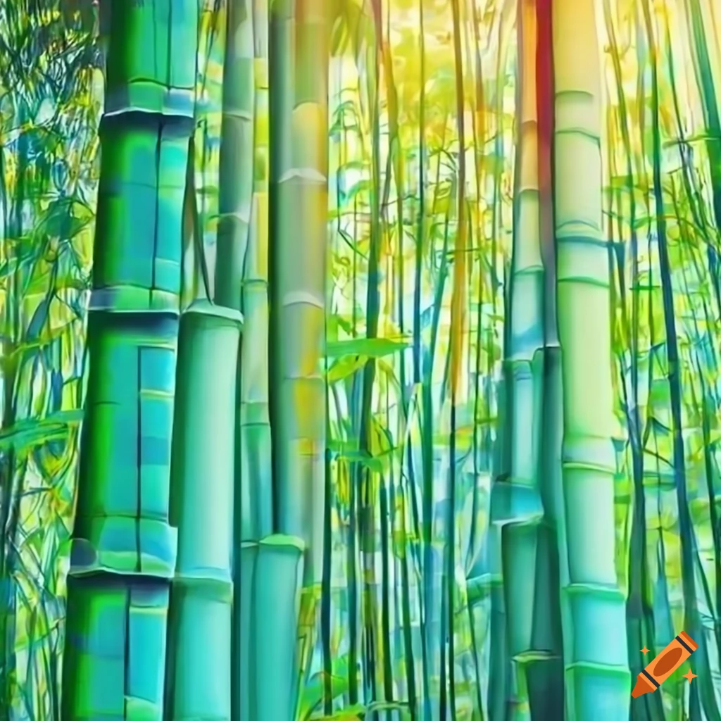 A green bamboo wallpaper on Craiyon