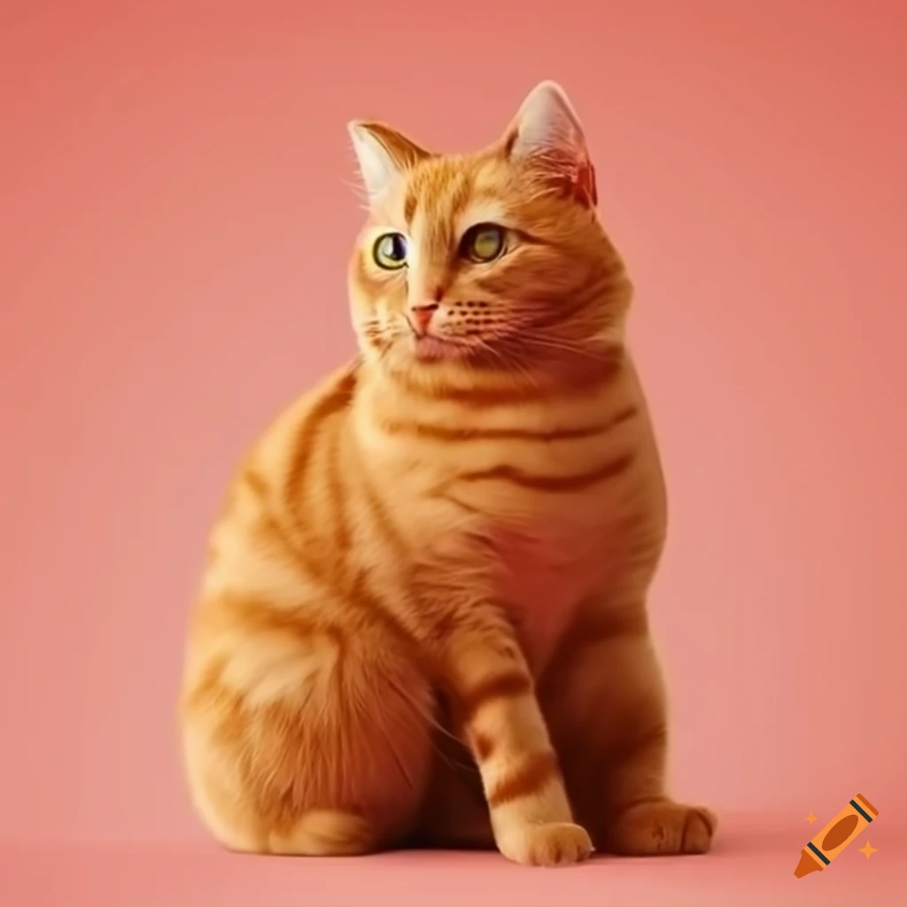 Ginger cat full body minimalist design