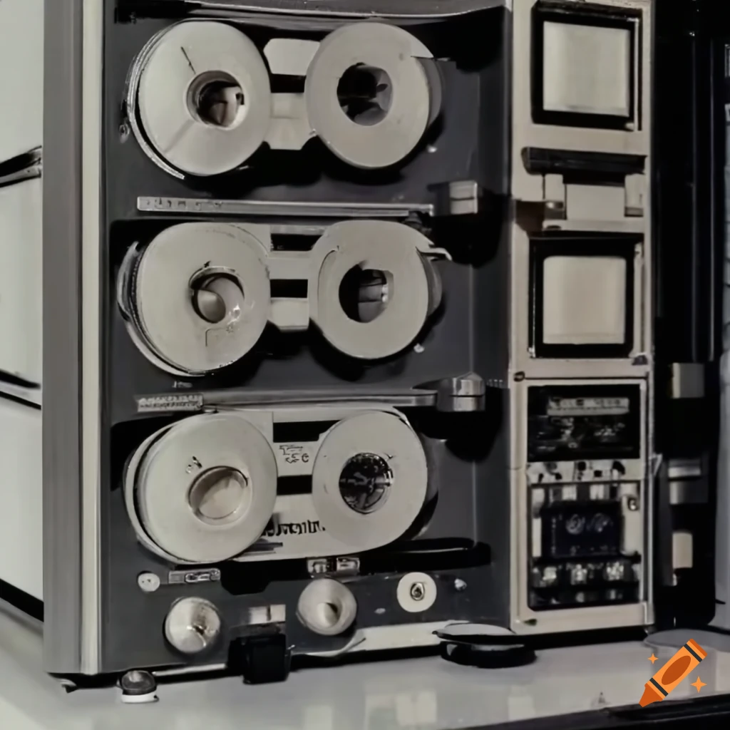 1960s computers reel to reel tape storage drive on Craiyon