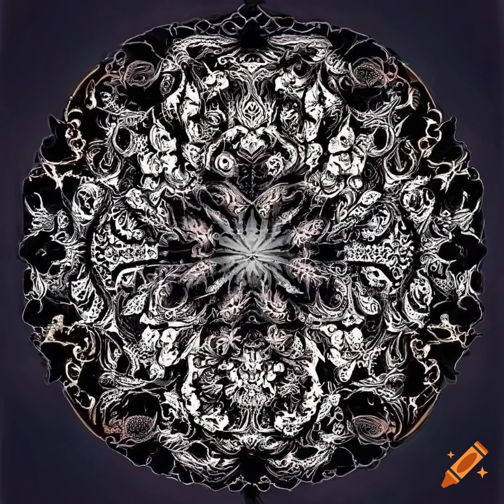 Finely detailed filigree pattern inspired by the intricate interweaving ...