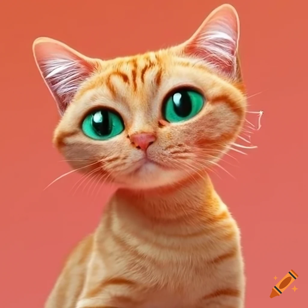 Cute orange cat on Craiyon