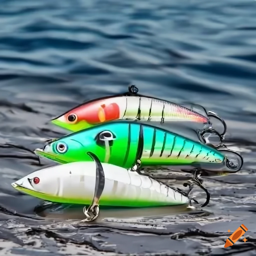 Realistic fishing lure tuna crank bait concept, industrial product