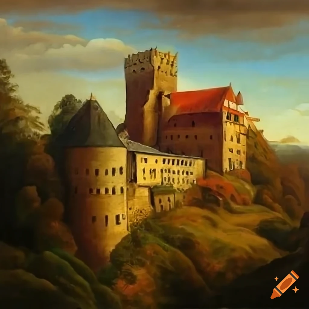 Classic painting of the castle wartburg on Craiyon