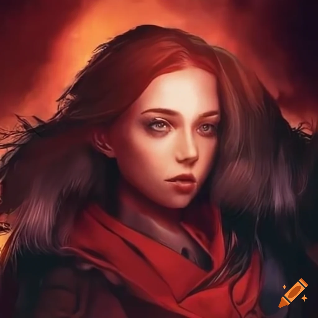 The cover of a book called red destiny with a girl on it on Craiyon