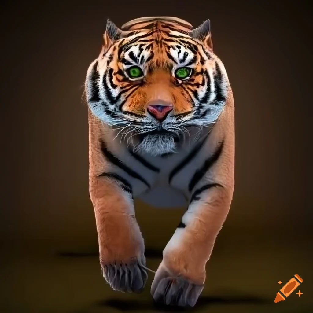A celtic war tiger in the style of realistic and hyper detailed
