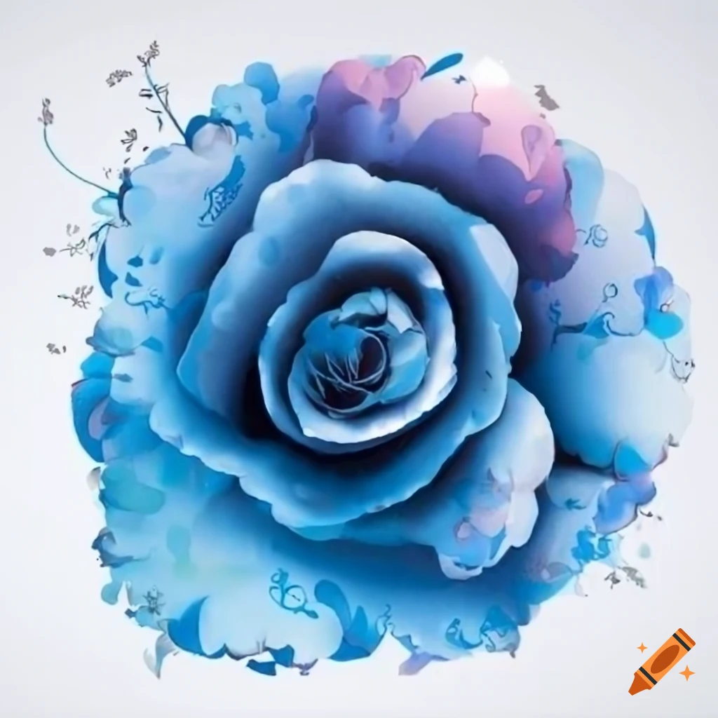 Blue floral print on a white background