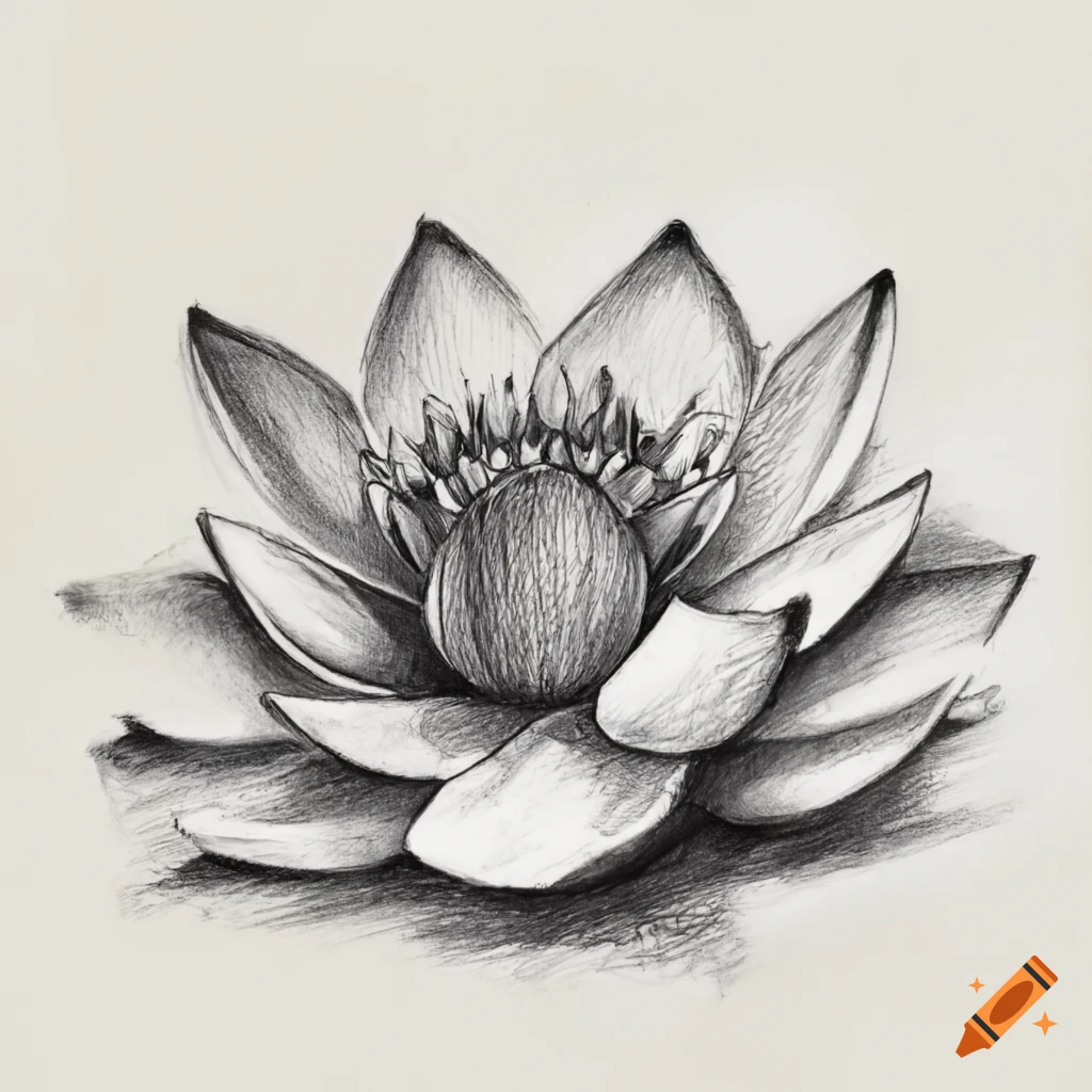 Buy Lotus Flower Drawing Online In India - Etsy India
