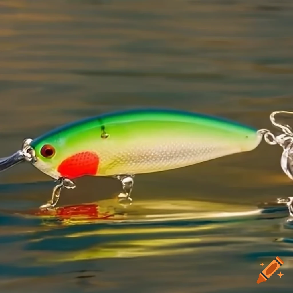 Top water large popper concept, fishing lure reflecting sunlight