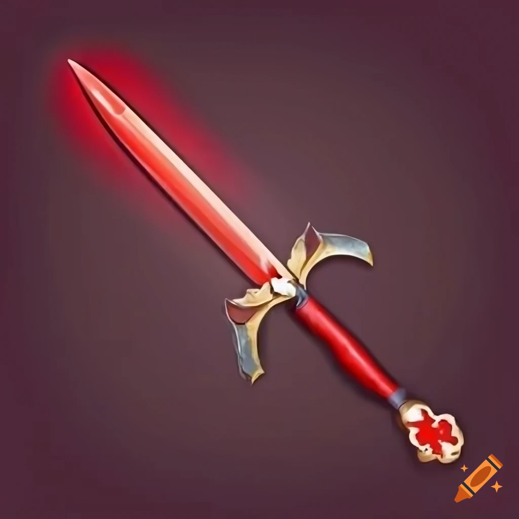 Ui image of a red sword in a simple style with high detail on Craiyon