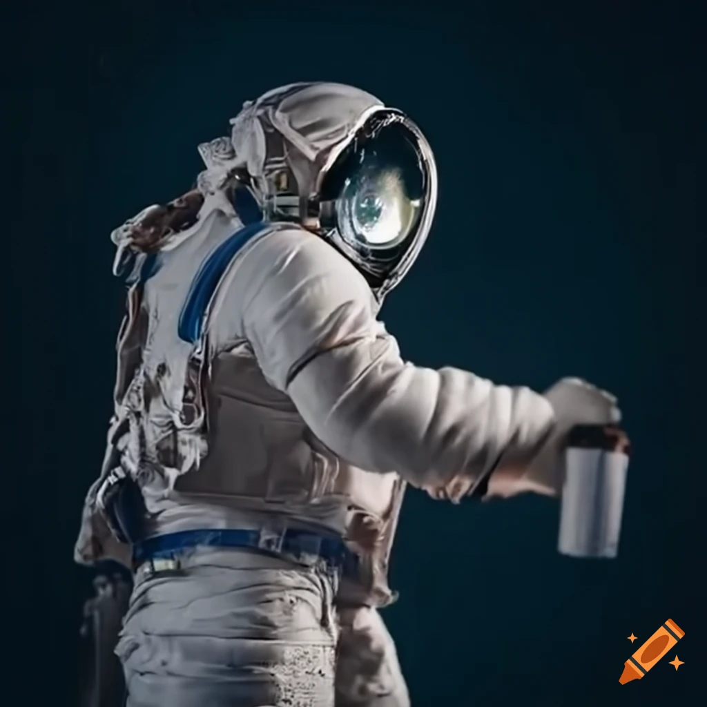 Astronaut drinking soda in space on Craiyon