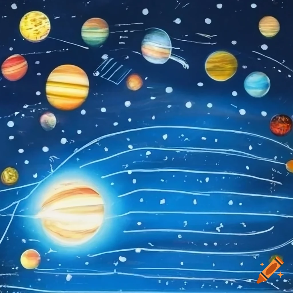 Illustration Solar System Drawn On Chalkboard Stock Vector (Royalty Free)  120055159 | Shutterstock
