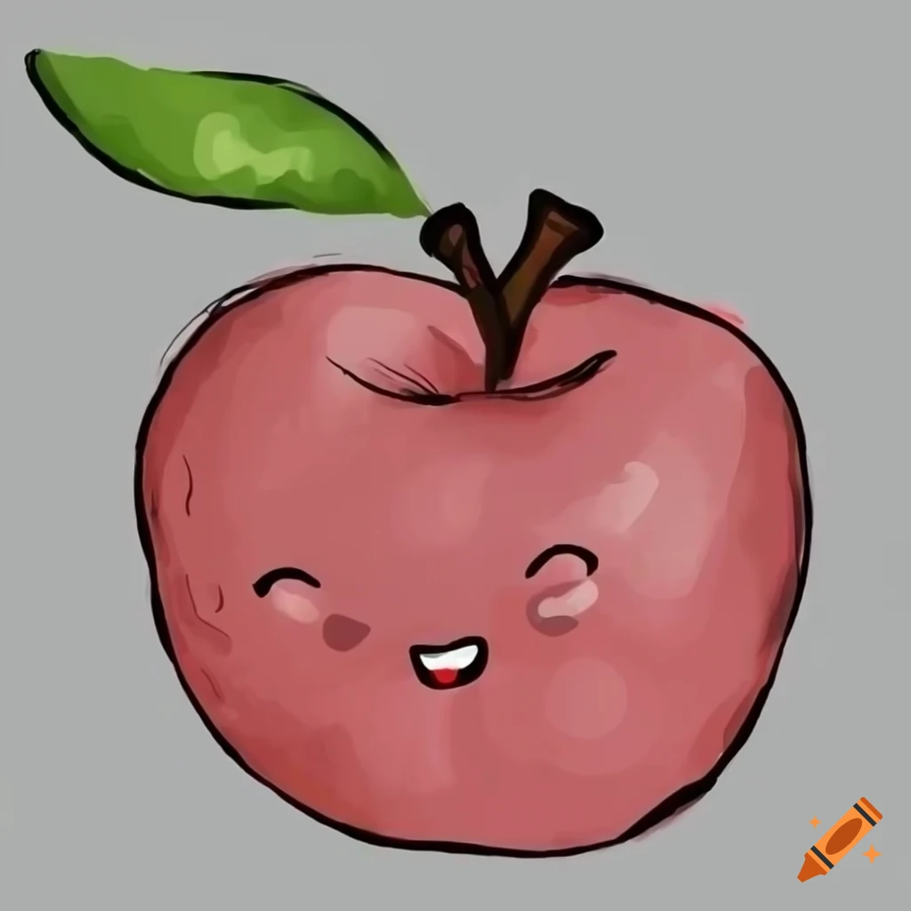 HOW TO DRAW A APPLE EASY STEP BY STEP - DRAWING AND COLORING A APPLE KAWAII  - YouTube