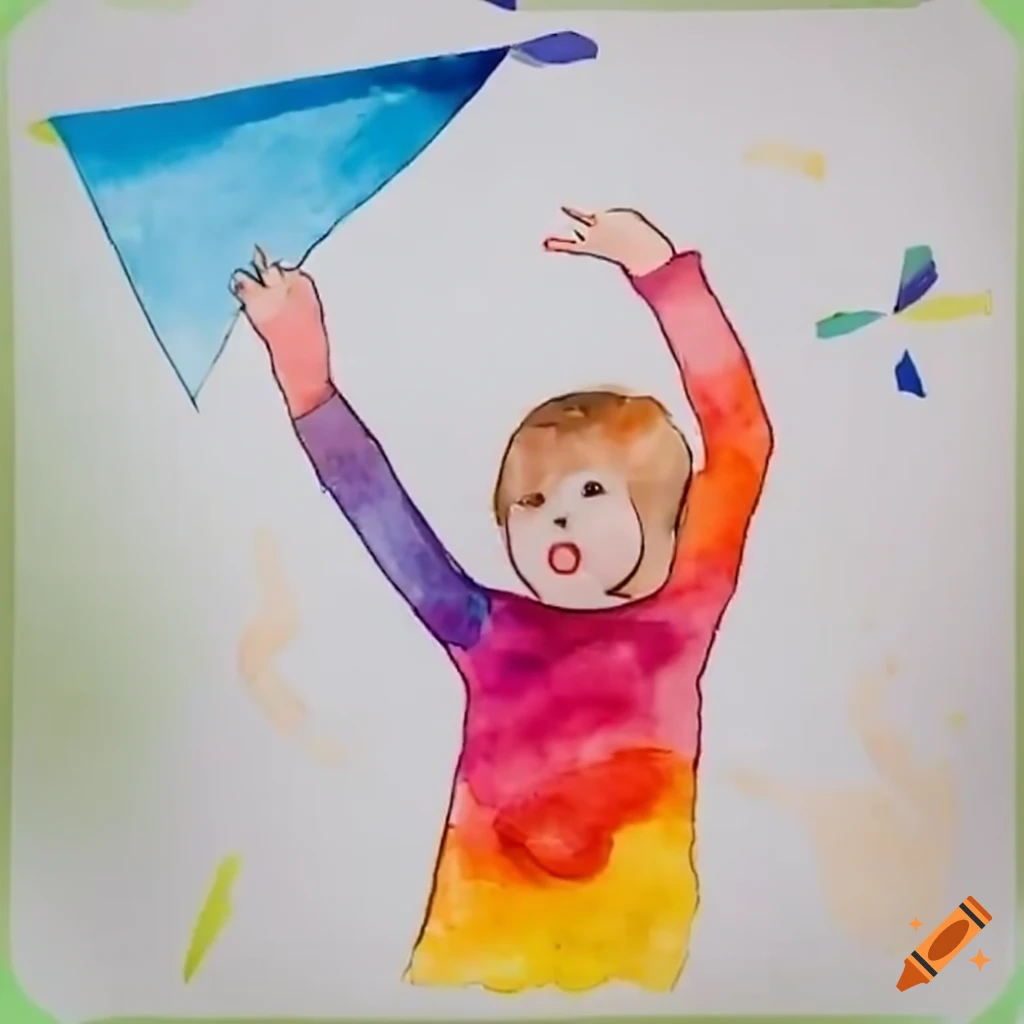 Kid throwing paper airplane on Craiyon