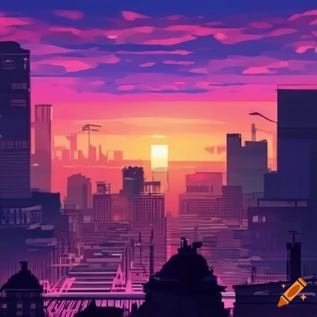 Retro anime desk mat, 90s vaporwave aesthetics, pastel pink/purple/lilac  moon pixel art, Japan Tokyo Skyline mouse pad sold by Bryan Wright | SKU  5427110 | 65% OFF Printerval