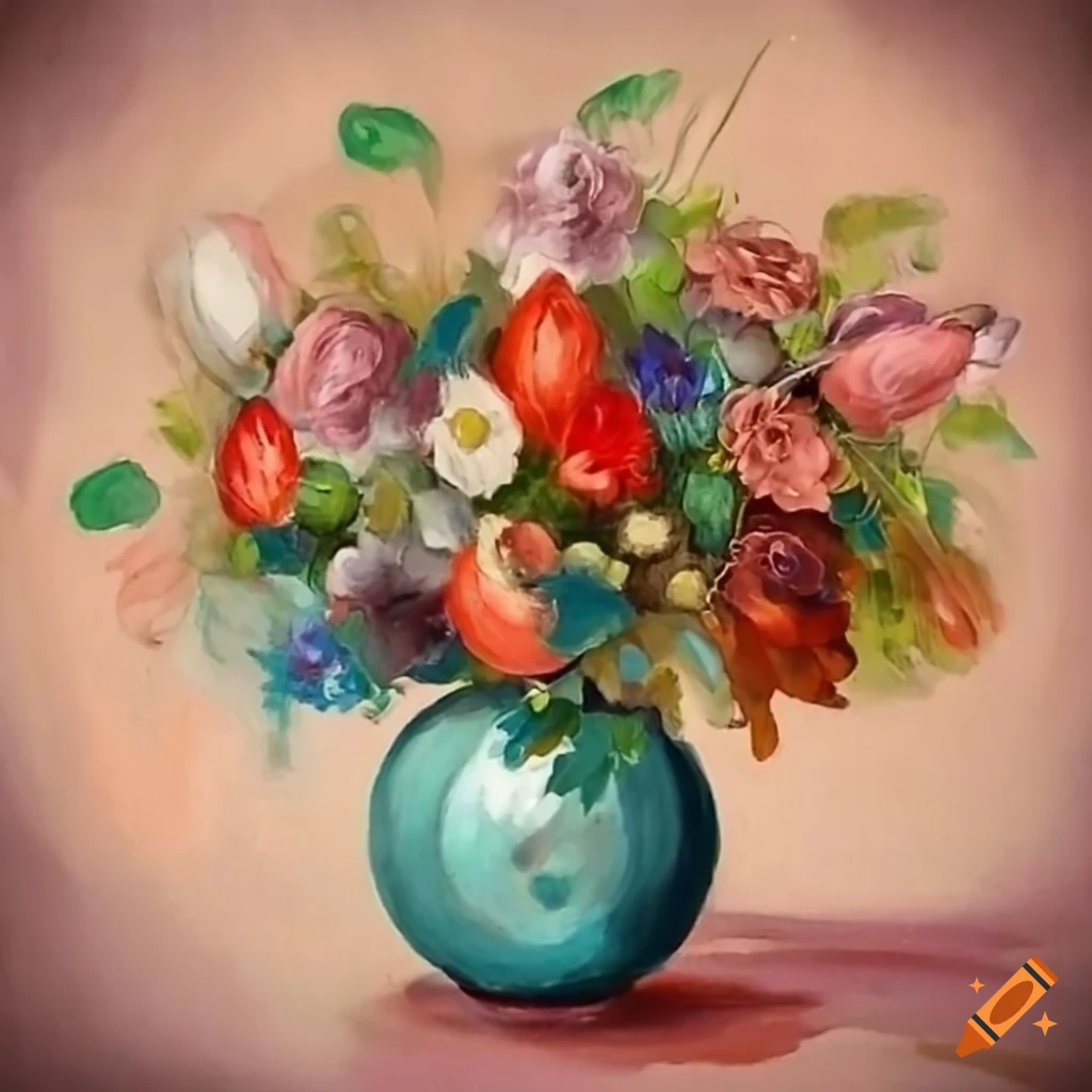 FLOWER VASE, Colorful Watercolor Floral Print by Dean Crouser
