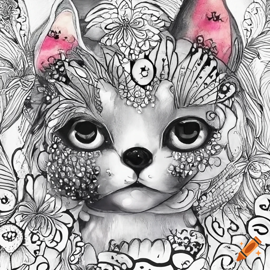 Cute Coloring Book: 40 Cute and Creative Animal, Kawaii and Mandala  Designs. For