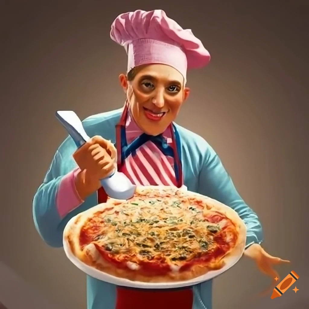 Italian chef cooking pizza and pasta on Craiyon