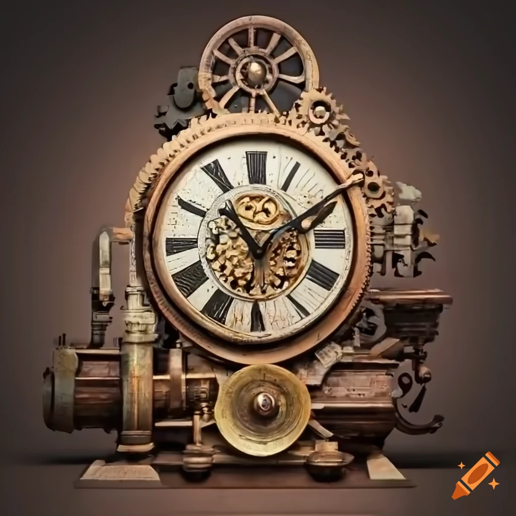 Steampunk clock with intricate details on Craiyon