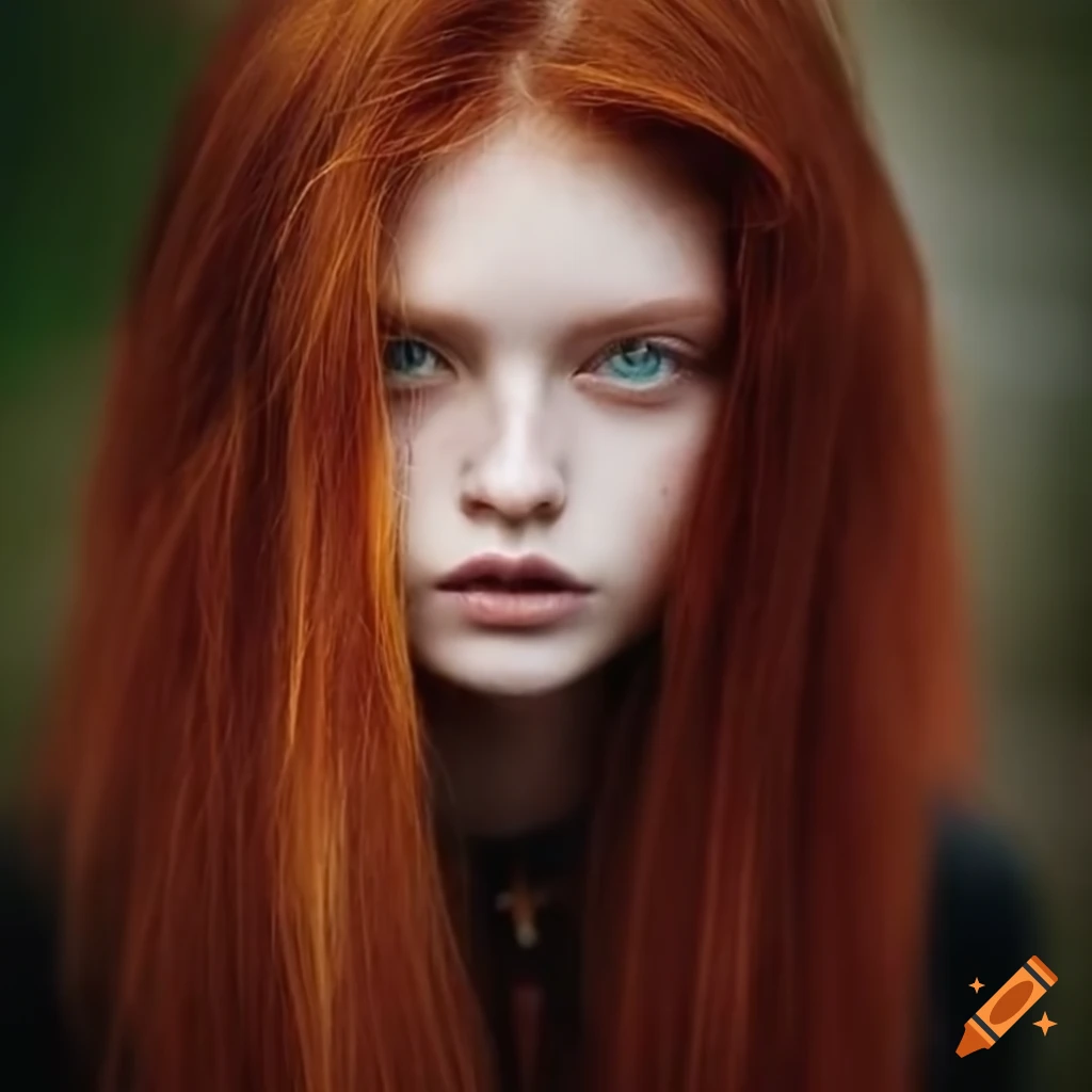 Red-haired girl with amber eyes