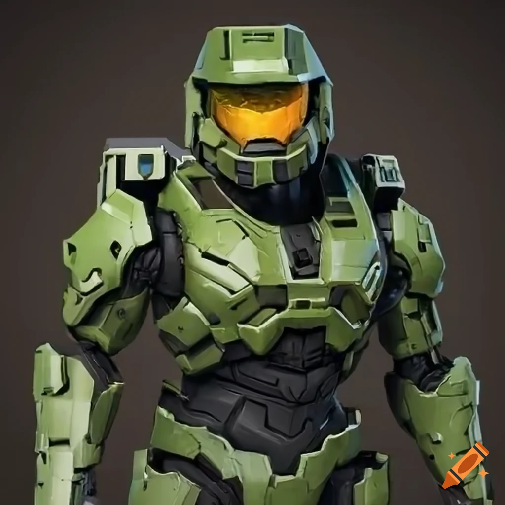 Master chief with blocky armor