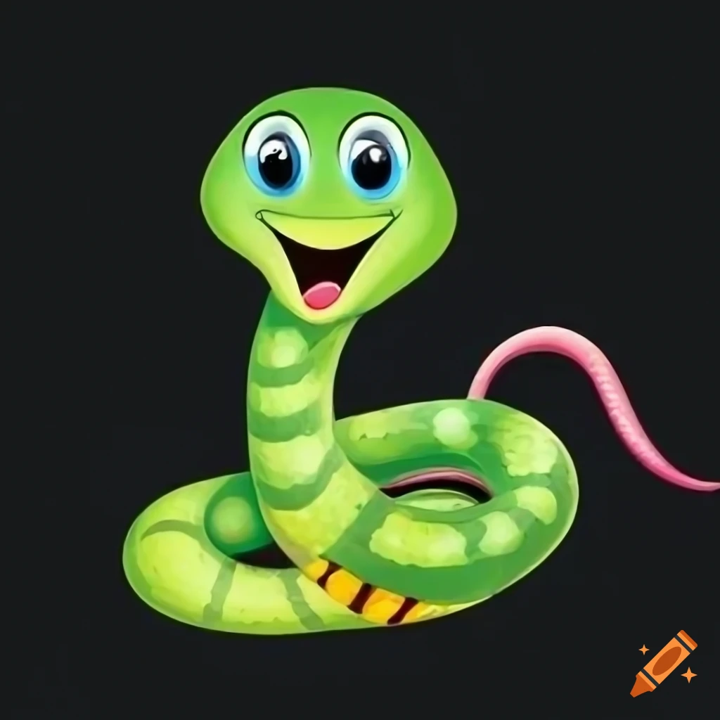 cute cartoon baby snake