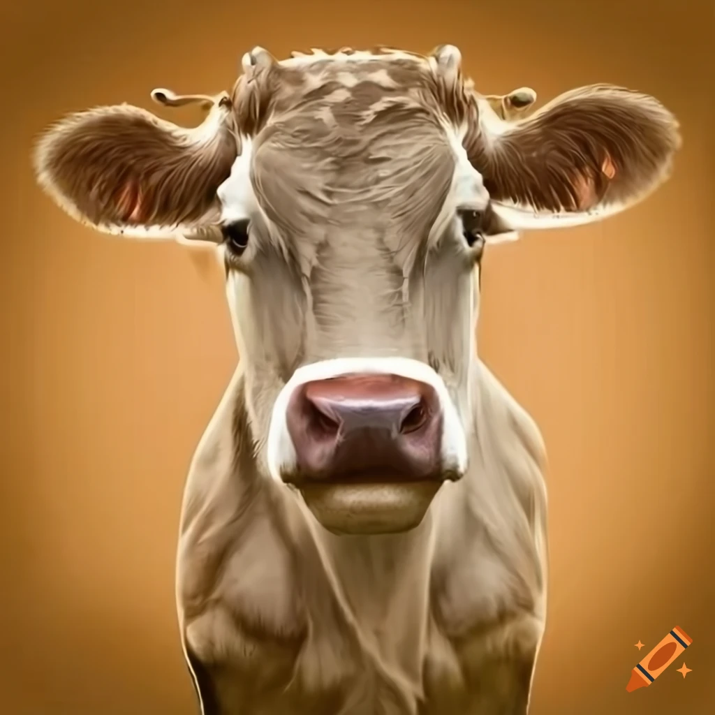 Cow, with vintage background on Craiyon