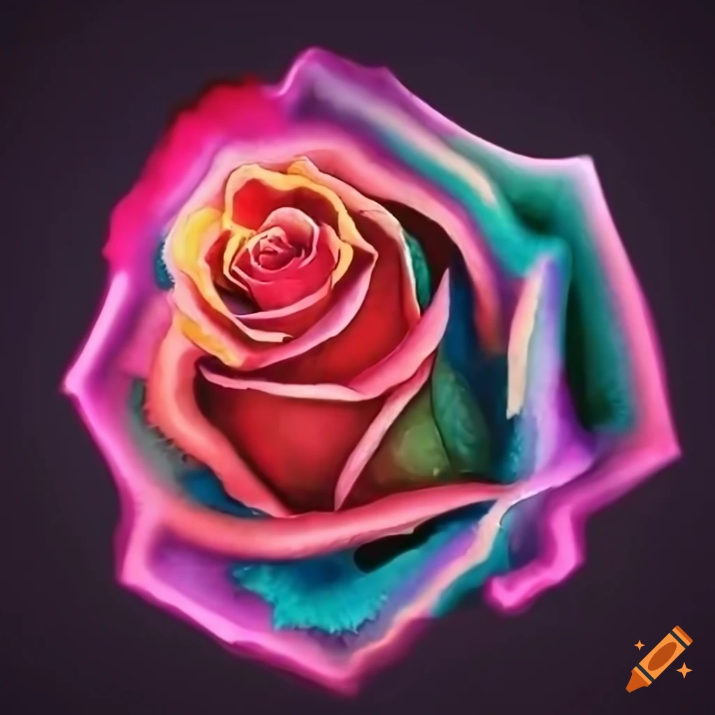 Hyper realistic 4k neon rose on Craiyon