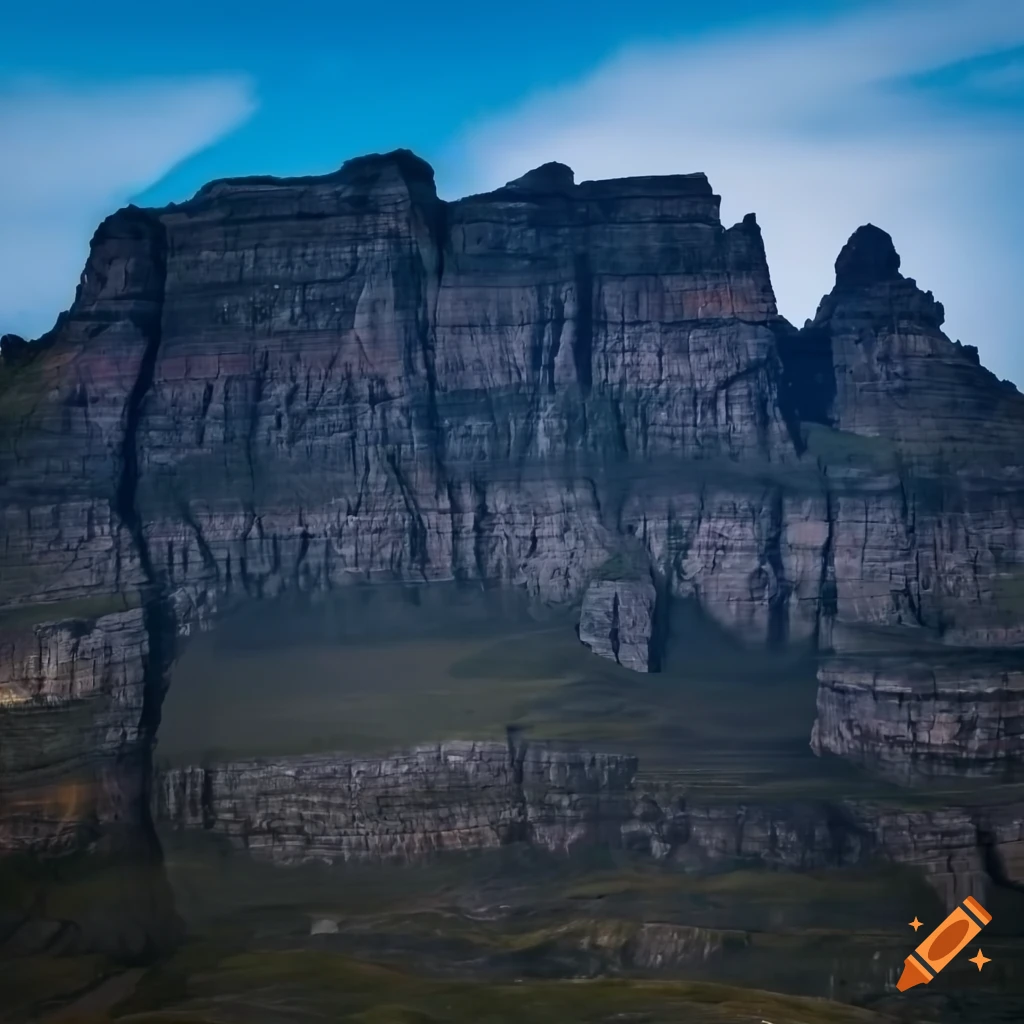 A table mountain with anthracite layers