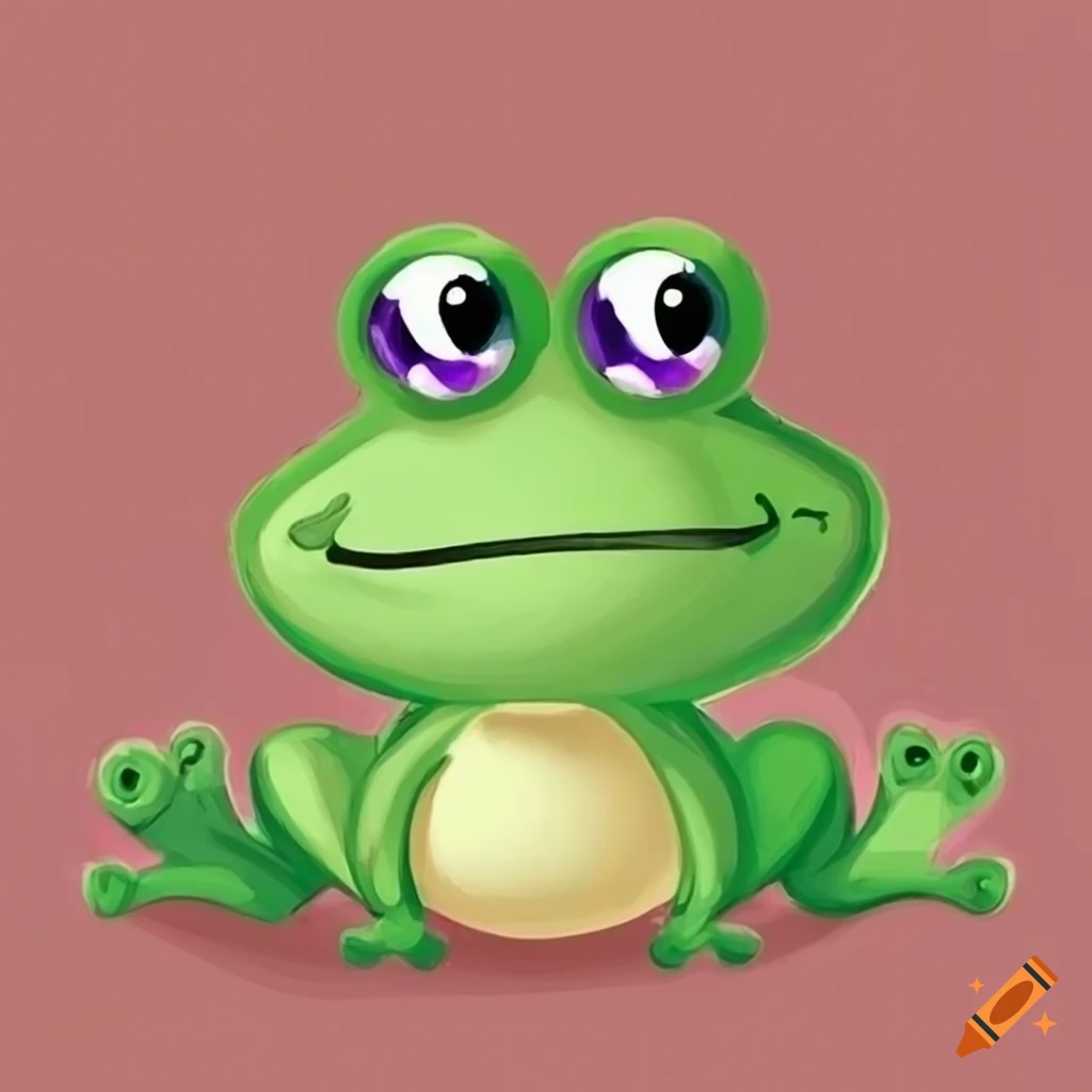 Cute frog 2d draw