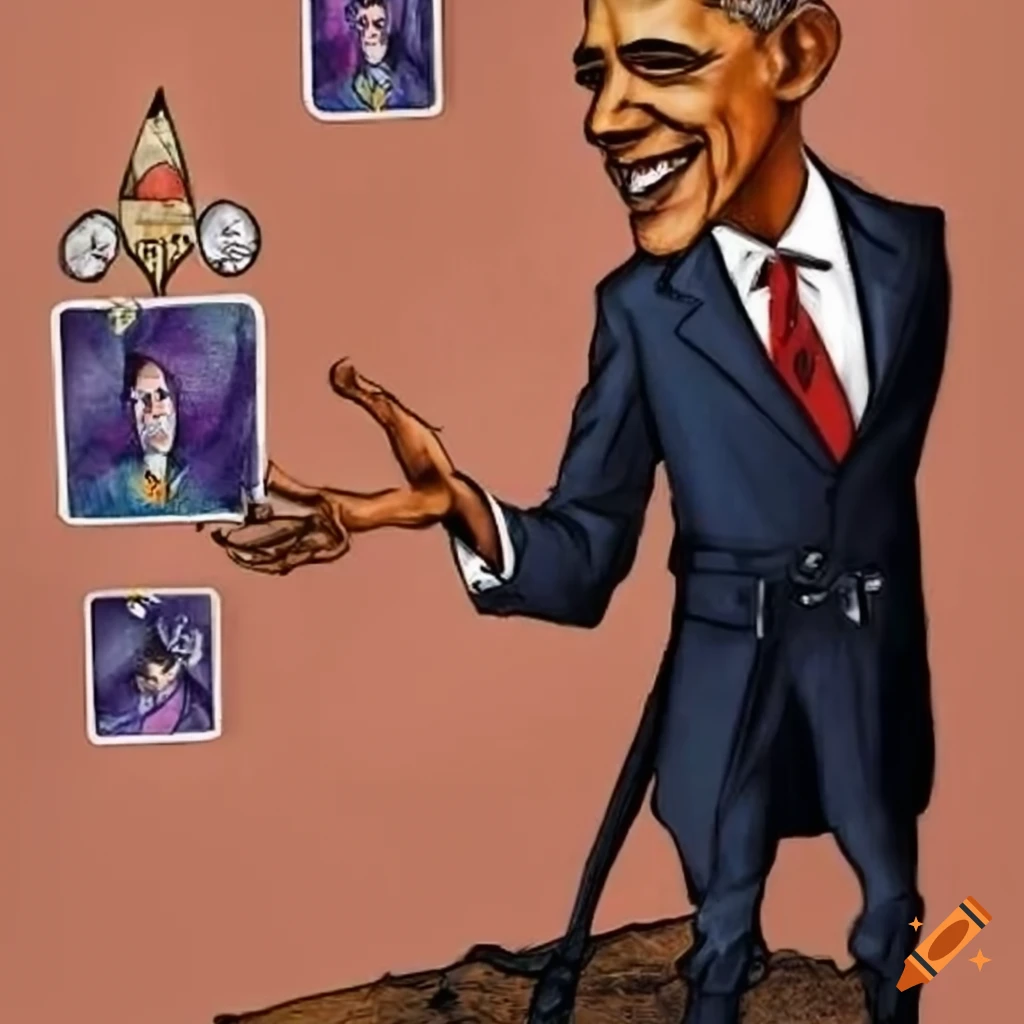 Obama Fansign Fan art of Barack Obama as a wizard card on Craiyon