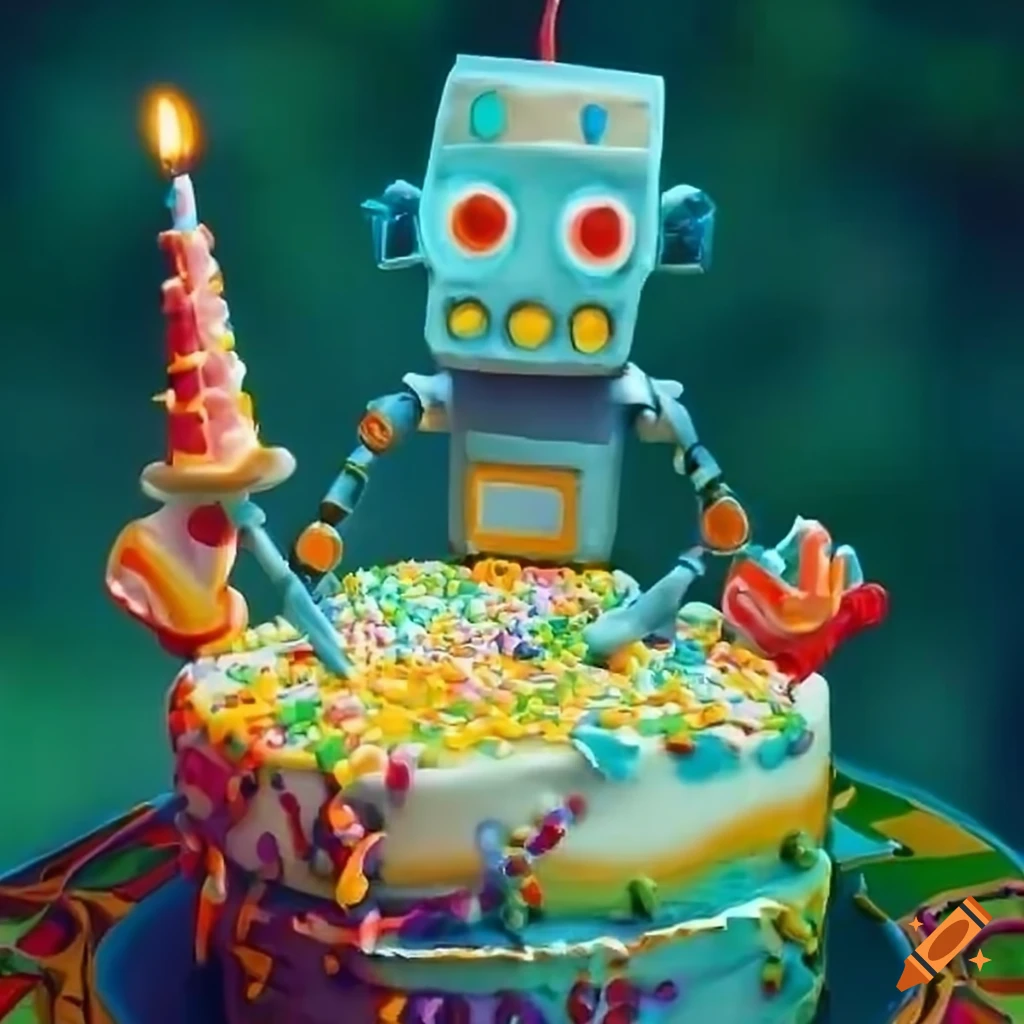 Robot Theme Fondant Cake