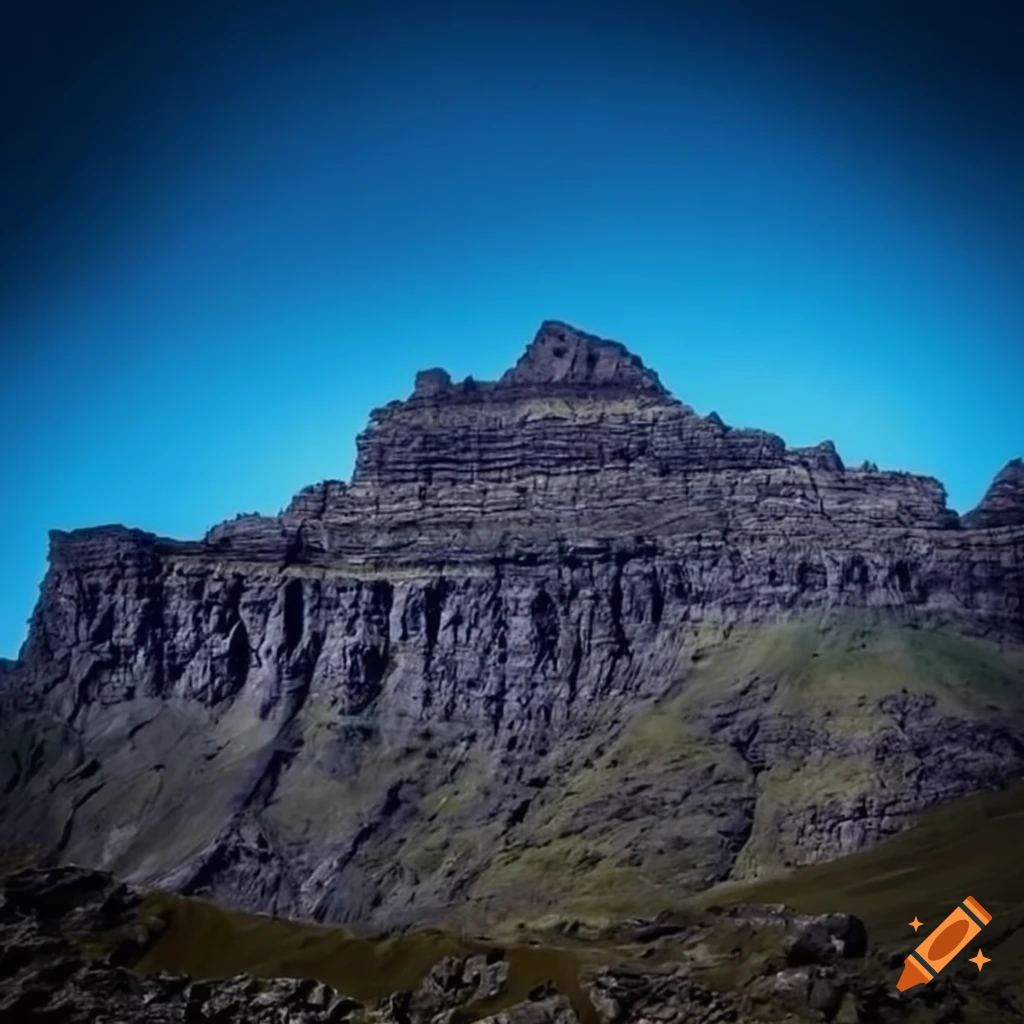 A table mountain with anthracite layers