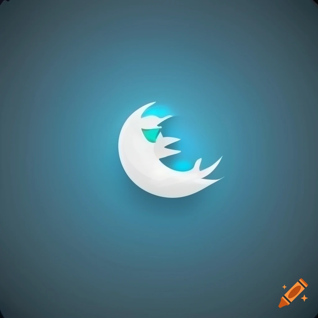 A Twitter logo with a moon icon for a crypto personality on Craiyon