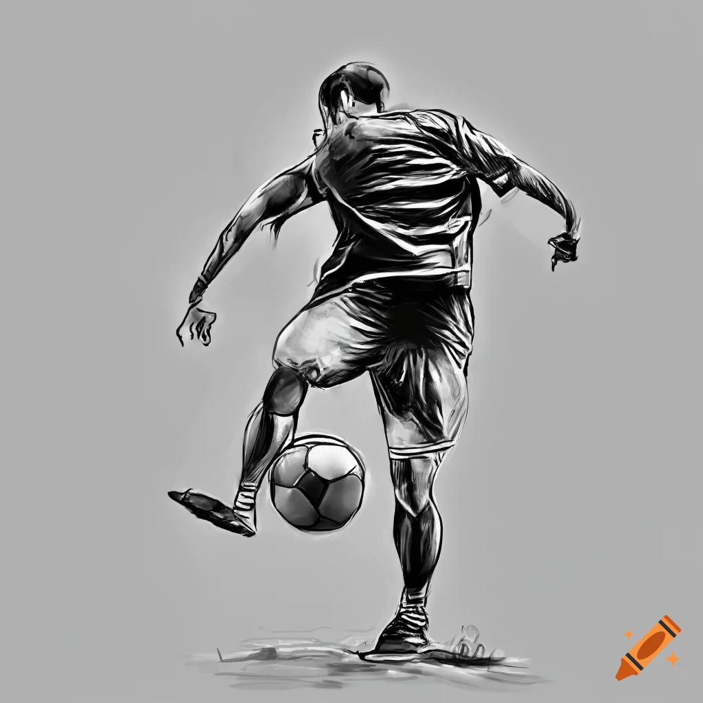soccer player black and white