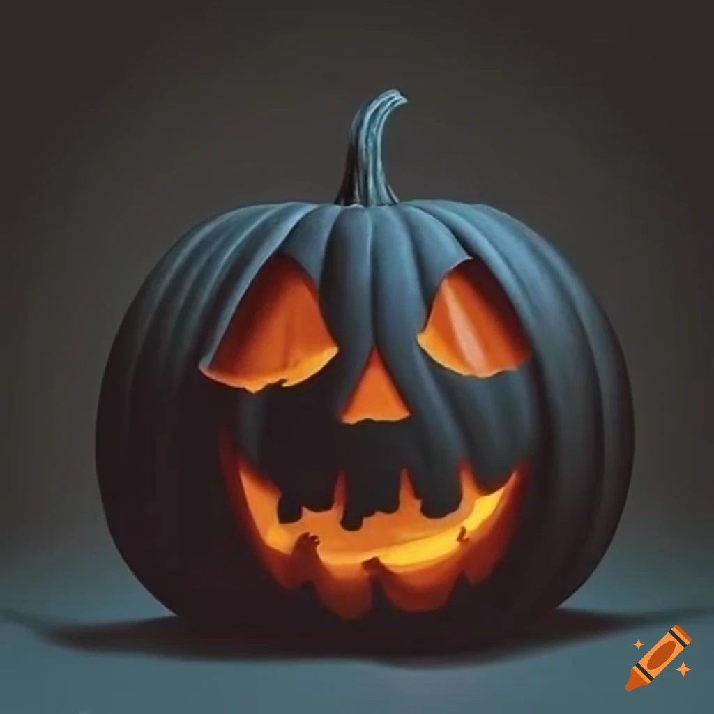 Spooky black pumpkin on Craiyon