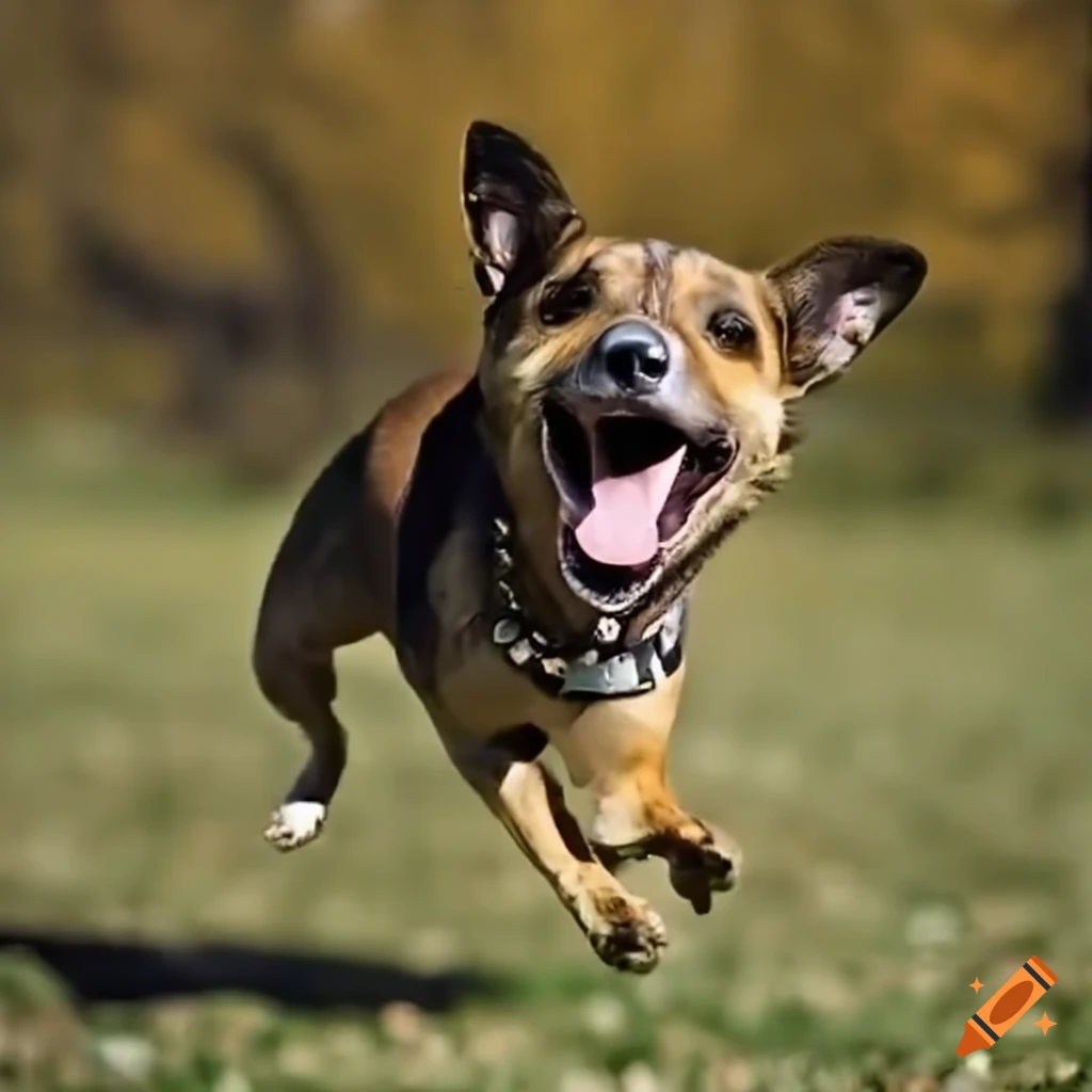 excited happy dog