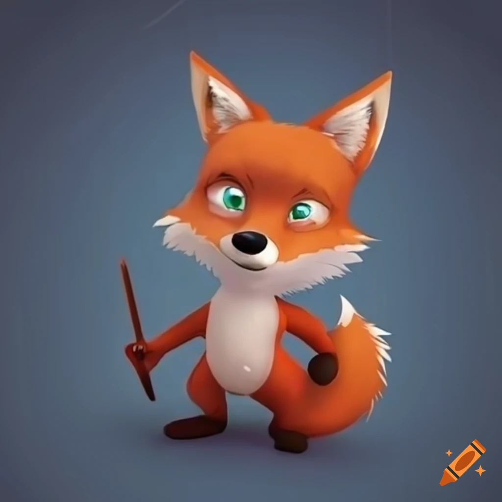 Cool animated fox character on Craiyon