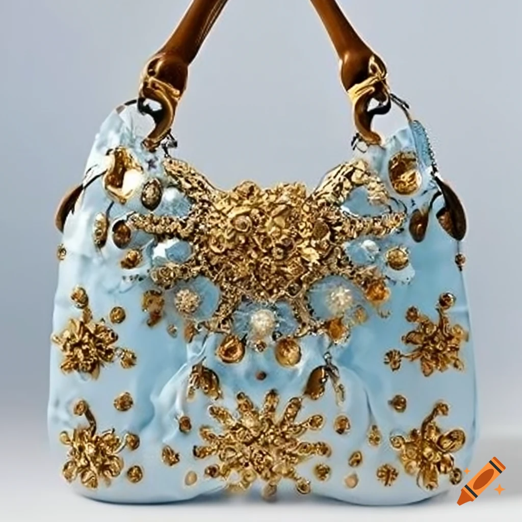The Lucky Bag, Embossed Leather Saddle Bag in Sky Blue – Gaucho - Buenos  Aires