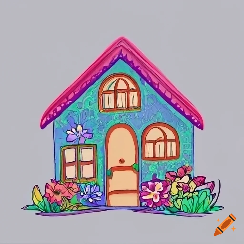 House drawing | house drawing easy with colour - beautiful house drawing  easy step by step - YouTube