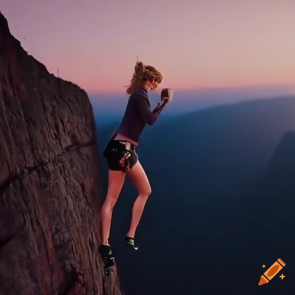 Taylor swift climbing mount everest in a red sequin dress and high heels on  Craiyon