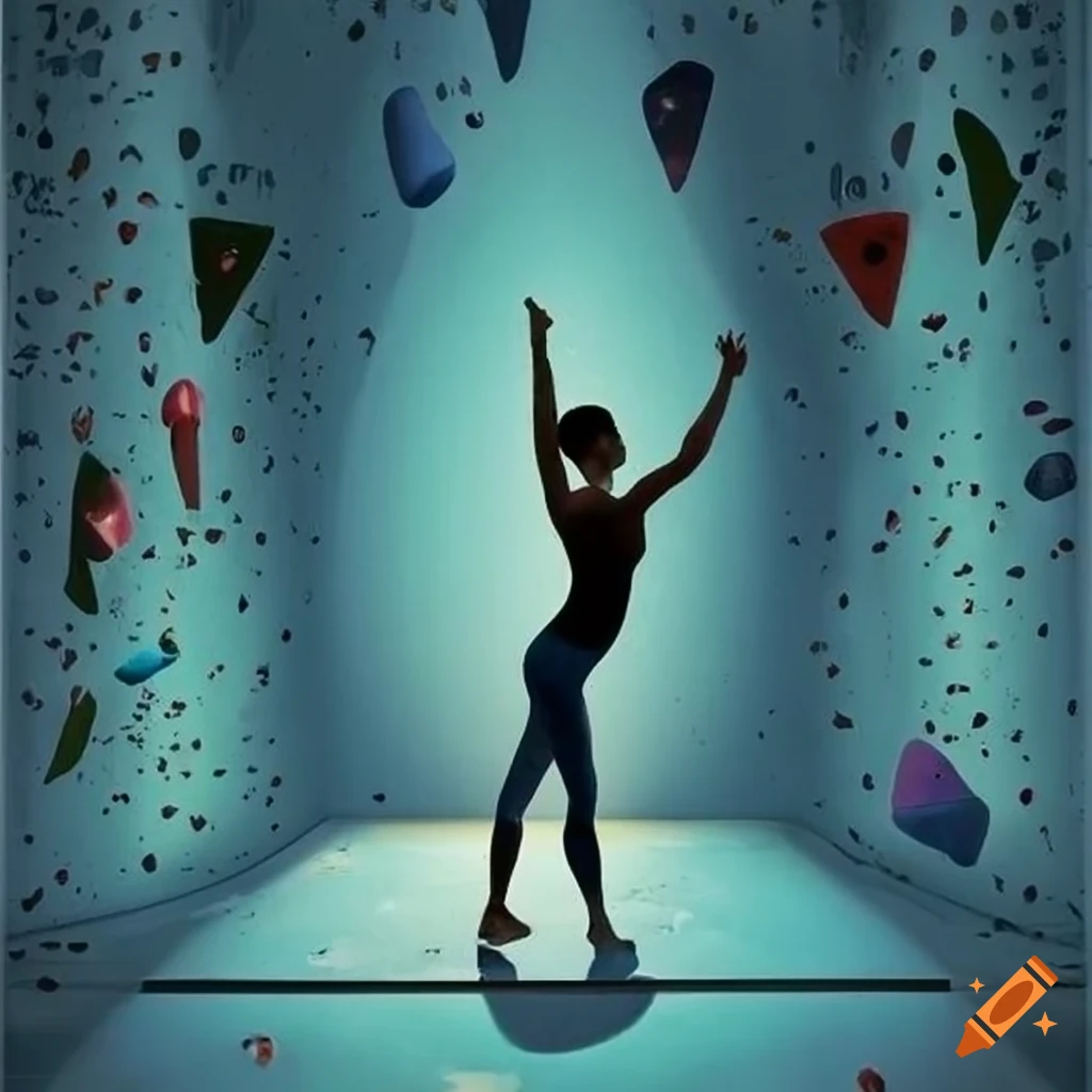 Yoga class poster for climbing walls on Craiyon