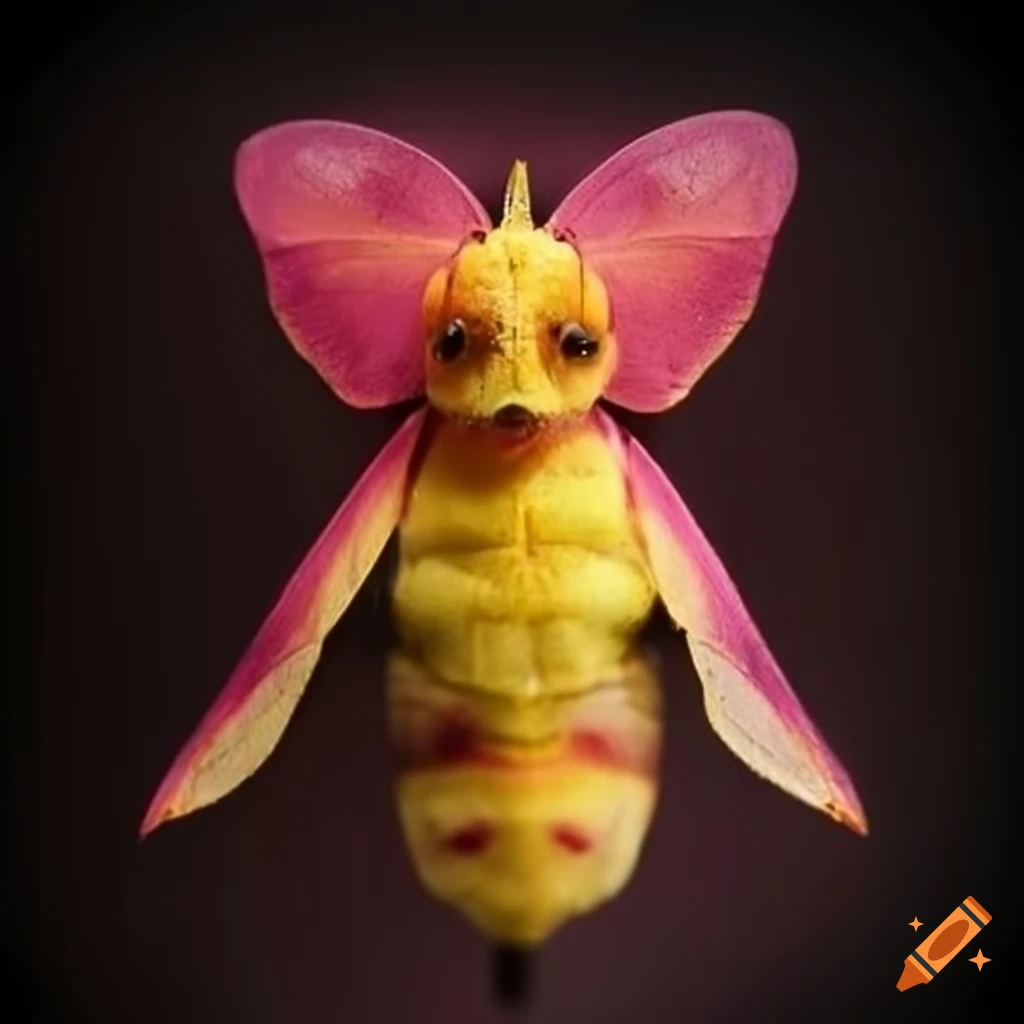 Humanoid rosy maple moth on Craiyon