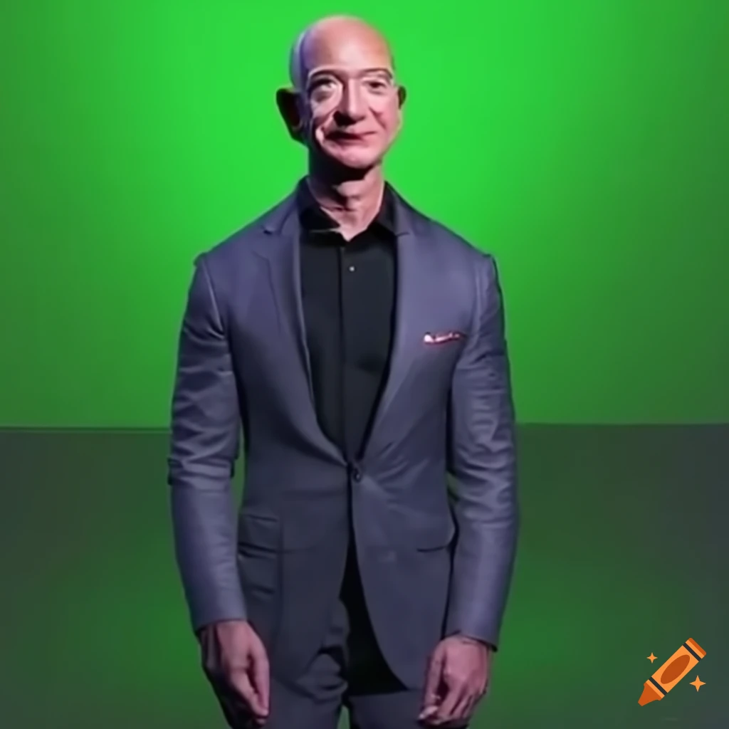 Jeff Bezos Skin Very pale jeff bezos with no eyebrows in front of a green screen