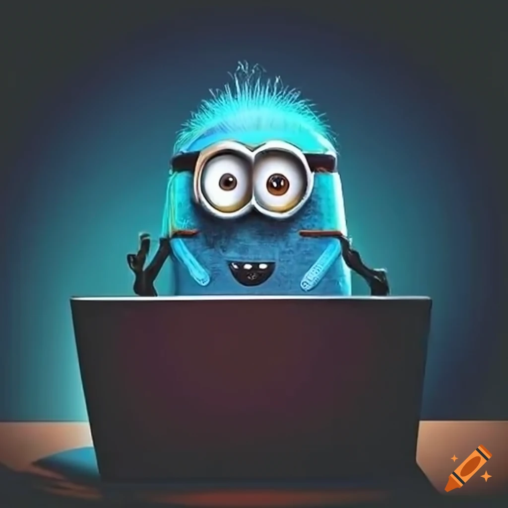 Minion working on computer on Craiyon