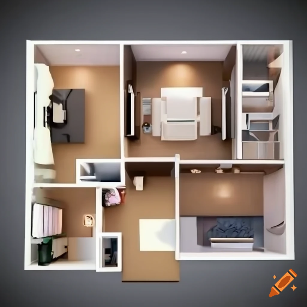 Model Of A Two Bedroom House Layout